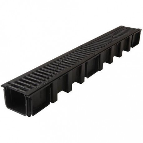 Caniveau PVC Nicoll Connecto 13cm x 1ml + 2 Grilles Fonte Classe B125