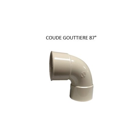 Coude Gouttière PVC Ø80mm 87° FF