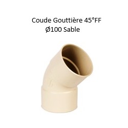 Coude Gouttière PVC Ø100mm 45° FF