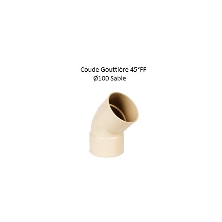 Coude Gouttière PVC Ø100mm 45° FF