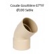 Coude Gouttière PVC Ø100mm 67° FF
