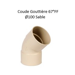 Coude Gouttière PVC Ø100mm 67° FF
