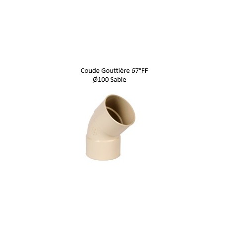 Coude Gouttière PVC Ø100mm 67° FF