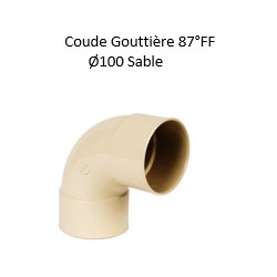 Coude Gouttière PVC Ø100mm 87° FF